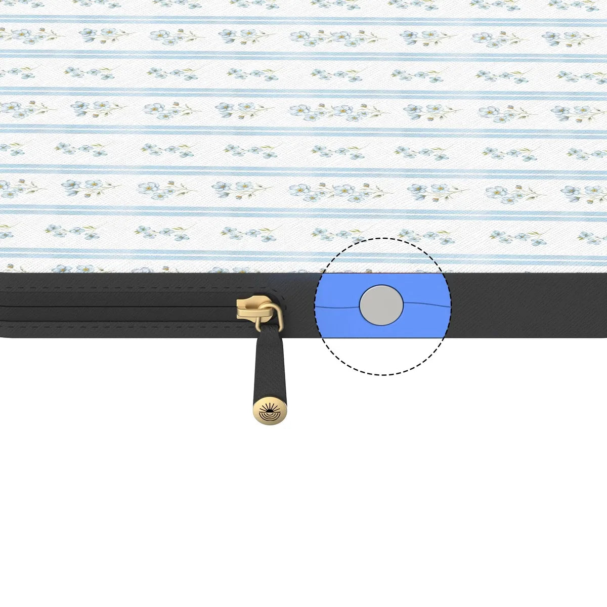 Cottage Stripe | Blue Floral Laptop Case