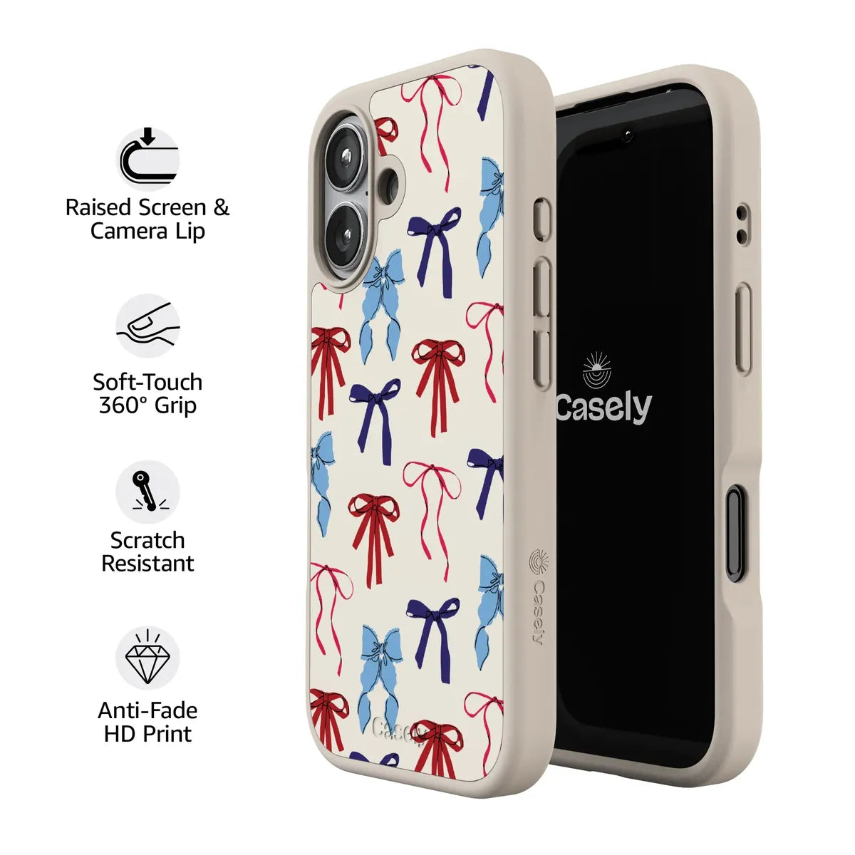 American Girlie | Red White & Blue Bows Case