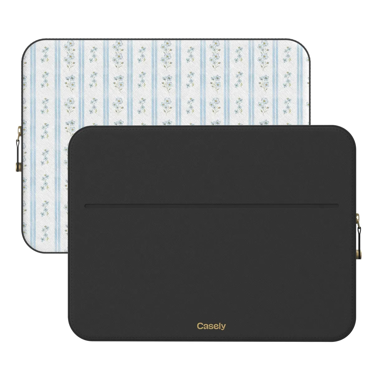 Cottage Stripe | Blue Floral Laptop Case