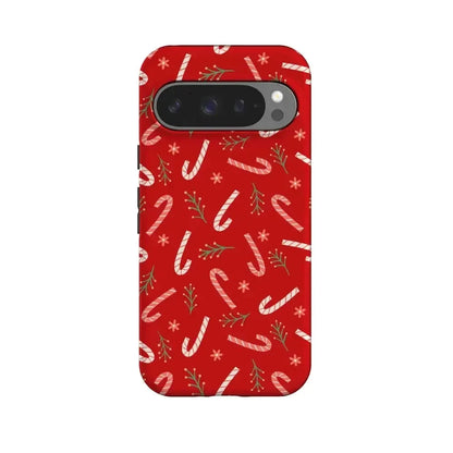 Peppermint Kiss | Candy Cane Case Phone Case Casetry Essential + MagSafe® Google Pixel 10 Pro