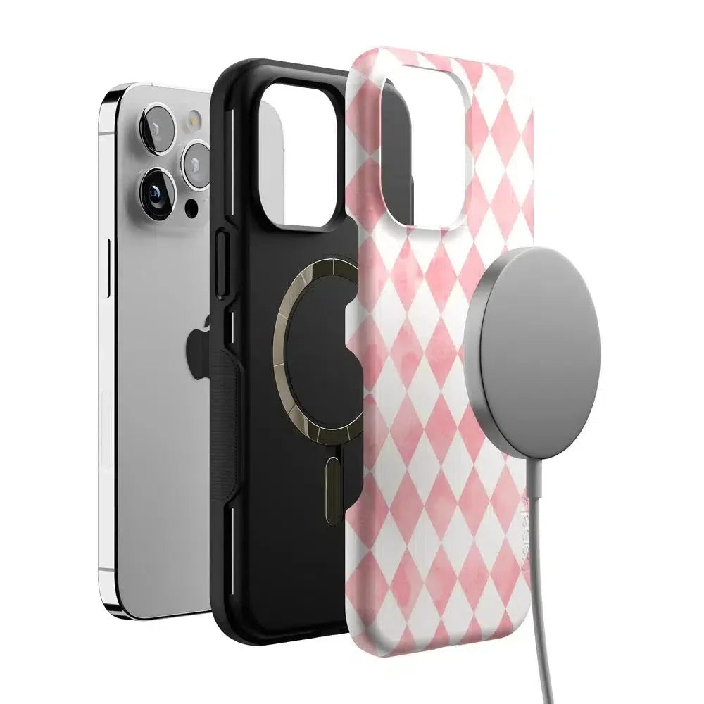 Queen of Diamonds | Pink Watercolor Case Phone Case Casetry