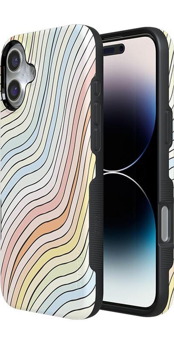 Ride The Wave | Pastel Rainbow Lined Case iPhone Case get.casely