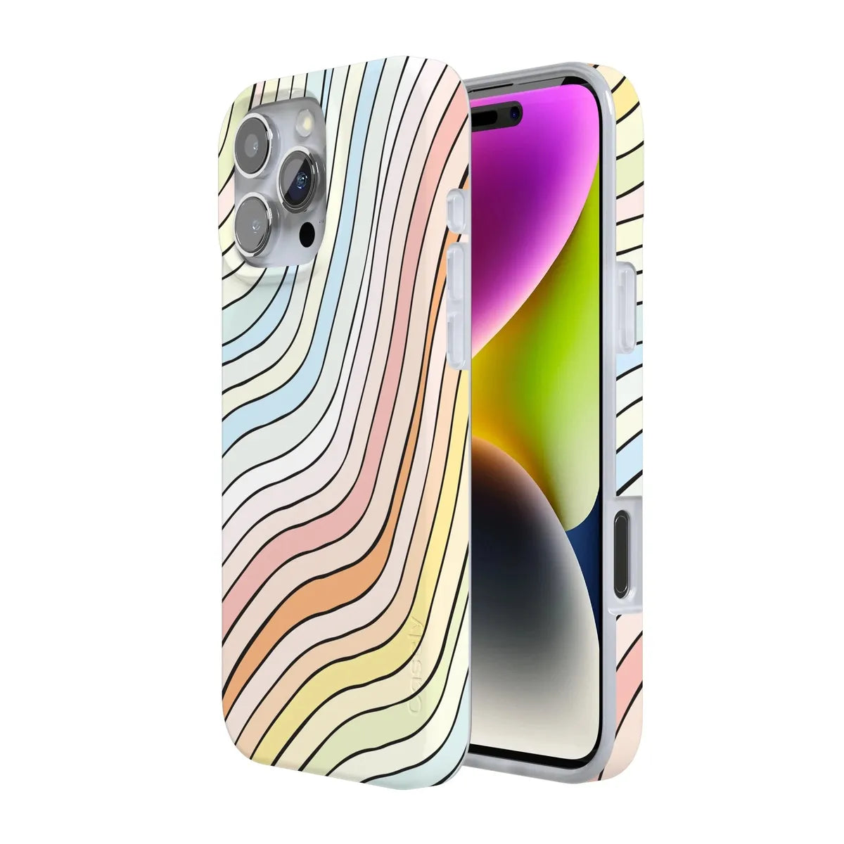 Ride The Wave | Pastel Rainbow Lined Case iPhone Case get.casely