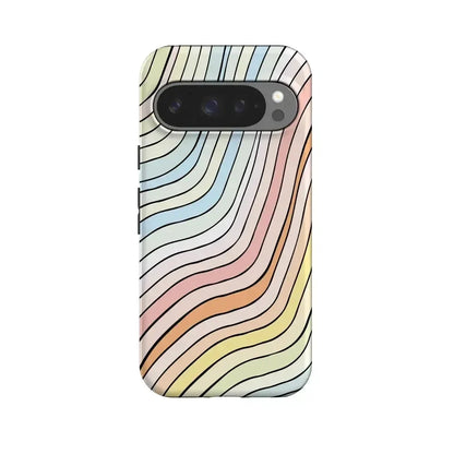 Ride The Wave | Pastel Rainbow Lined Google Pixel Case Google Pixel Case Casetry Essential + MagSafe® Google Pixel 10 Pro