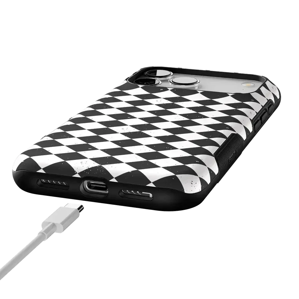 Salem's Hex | Black & White Checkered Case Phone Case get.casely
