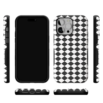 Salem's Hex | Black & White Checkered Case Phone Case get.casely