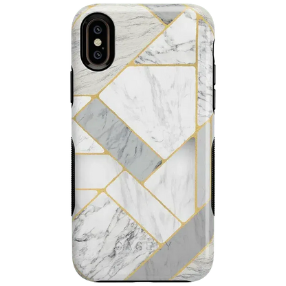 Sharp Lines | Geo White and Gold Marble Case iPhone Case get.casely Bold iPhone XS Max