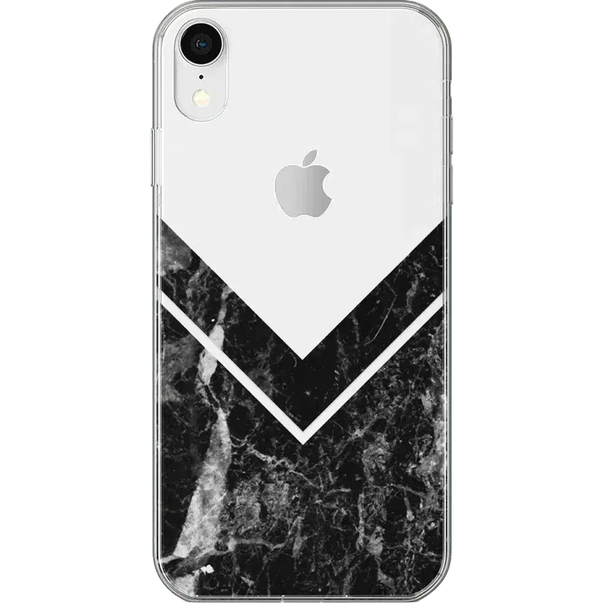 Sleek and Simple | Black Marble V Clear Case iPhone Case get.casely Classic iPhone XR