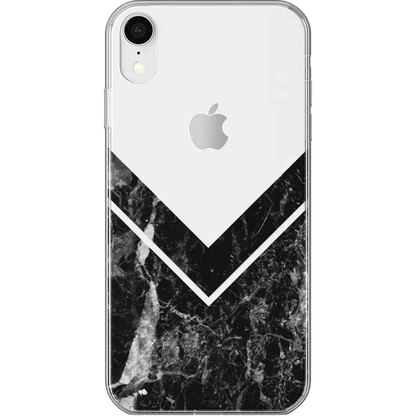 Sleek and Simple | Black Marble V Clear Case iPhone Case get.casely Classic iPhone XR