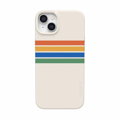 Totally Groovy | Rainbow Stripes Color Block Case iPhone Case get.casely Classic + MagSafe® iPhone 14 Plus