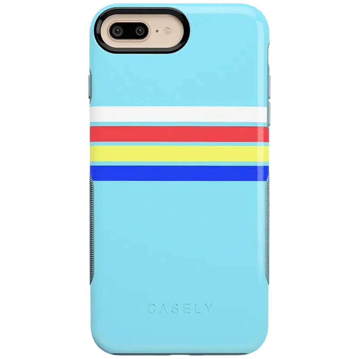 Totally Groovy | Teal Rainbow Stripes Color Block Case iPhone Case get.casely Bold iPhone 6/7/8 Plus