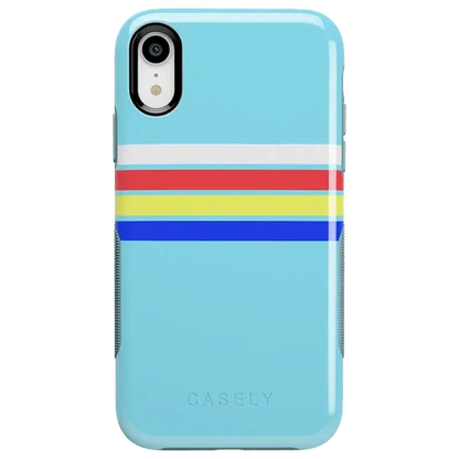 Totally Groovy | Teal Rainbow Stripes Color Block Case iPhone Case get.casely
