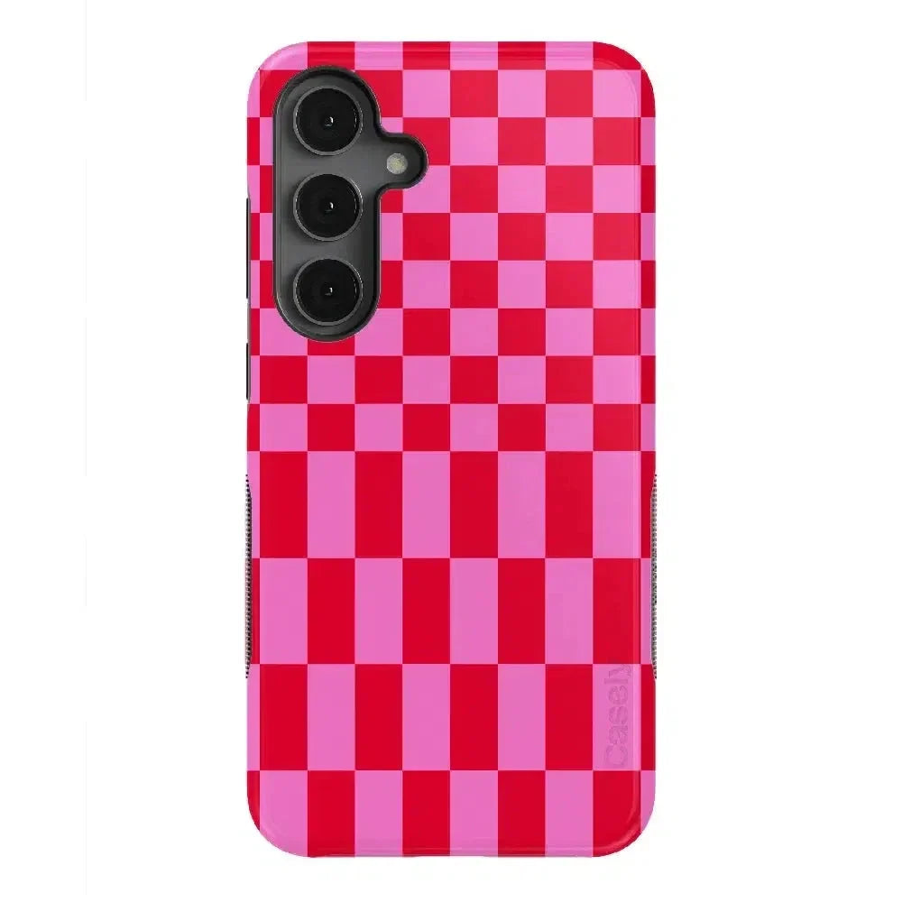 Vibe Check | Pink Checkerboard Case Phone Case Casetry Bold Flex + MagSafe® Galaxy S25 Plus