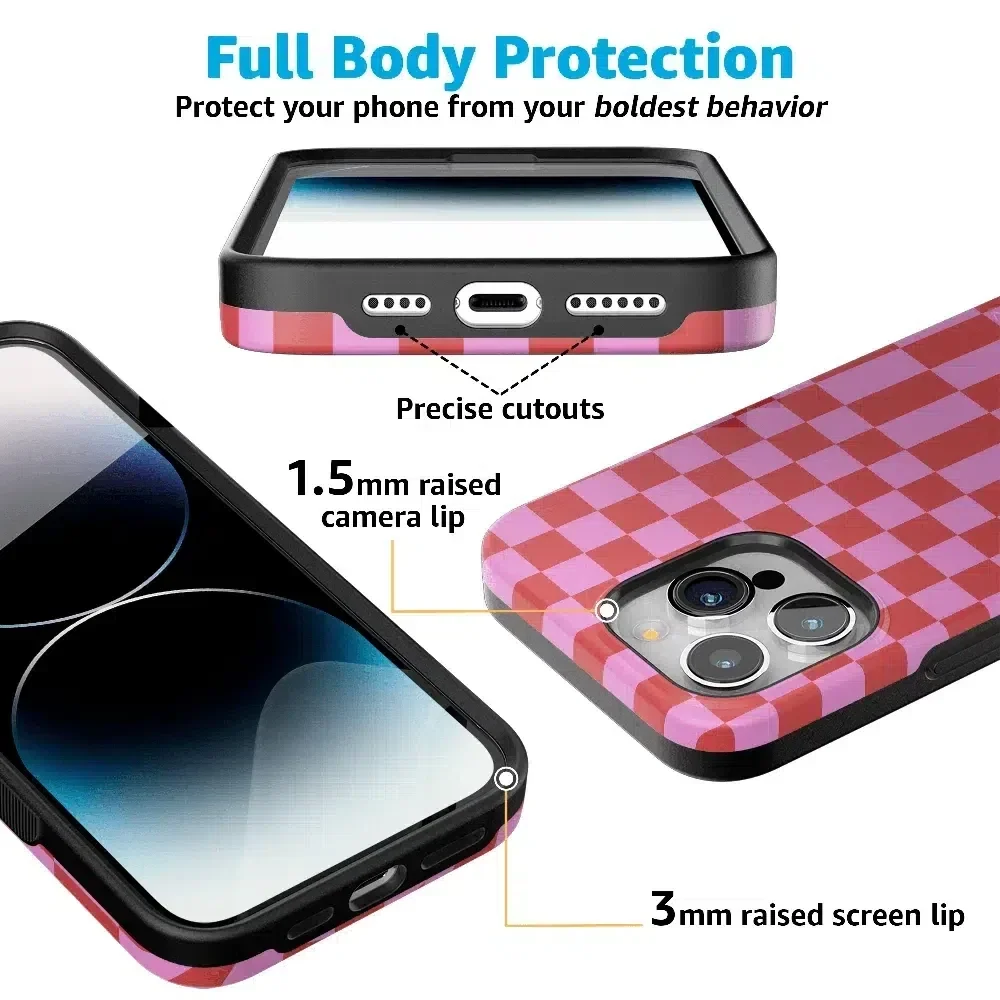 Vibe Check | Pink Checkerboard Case Phone Case Casetry