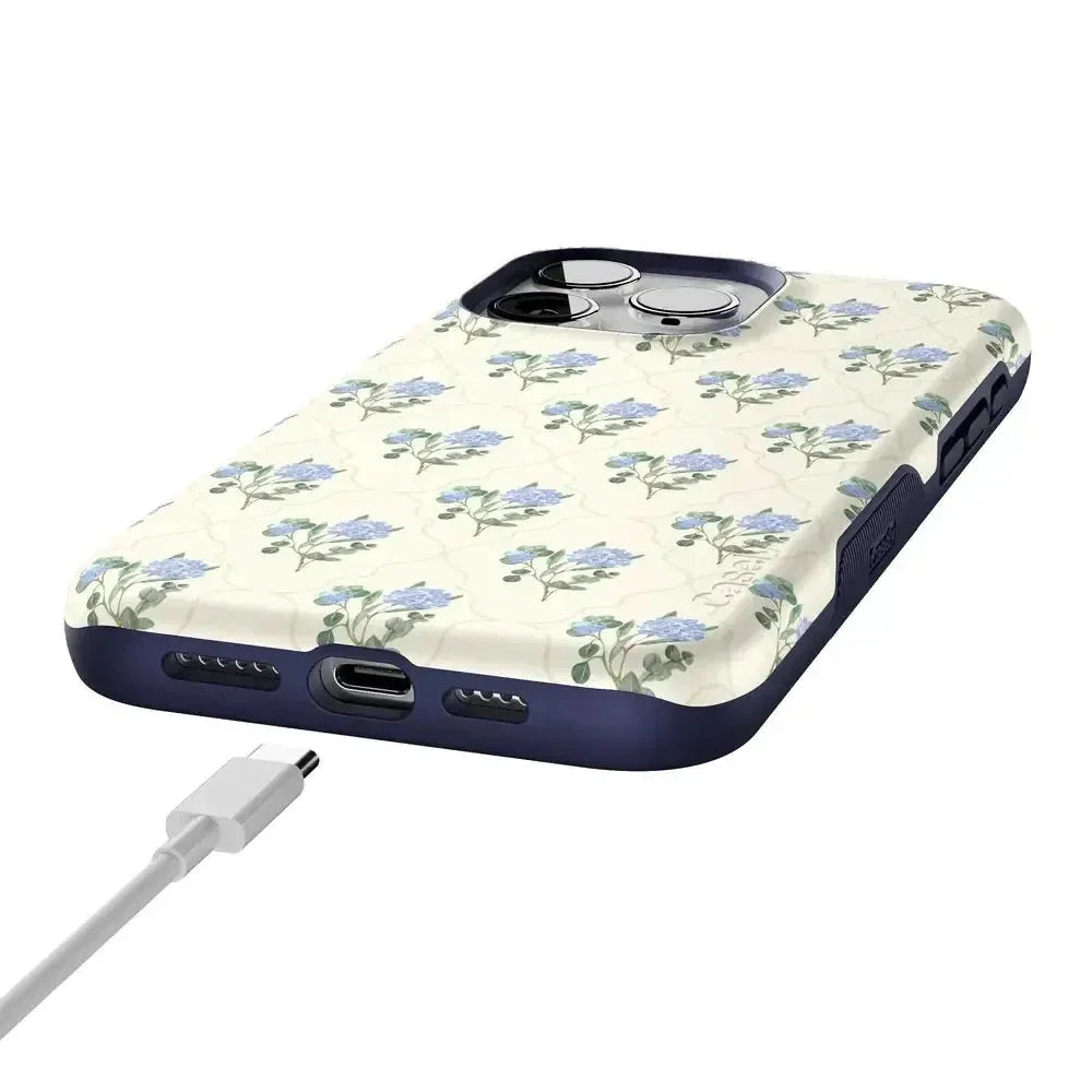 Vintage Garden | Blue Hydrangea Case iPhone Case get.casely