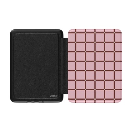 Uptown Gridlock | Pink Checkerboard Kindle Case