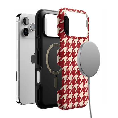 Scarlet Stitch | Red Houndstooth Case